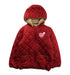A Red Puffer/Quilted Jackets from Miki House in size 5T for girl. (Front View)