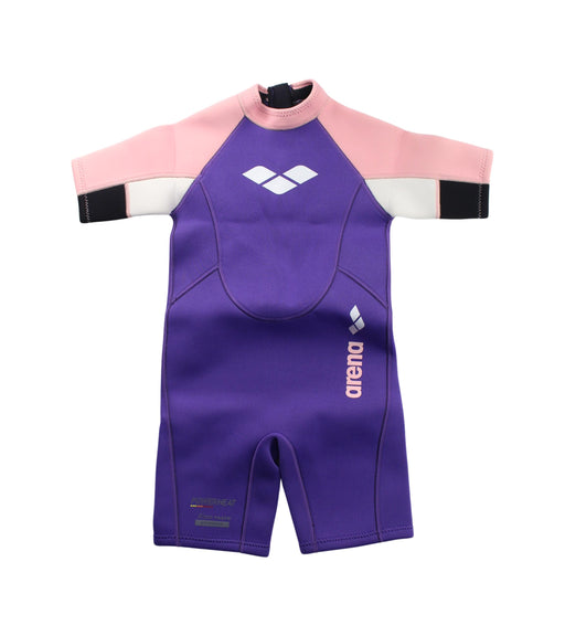 A Purple Wetsuits from Arena in size 5T for girl. (Front View)