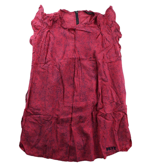A Red Short Sleeve Dresses from DKNY in size 6T for girl. (Front View)