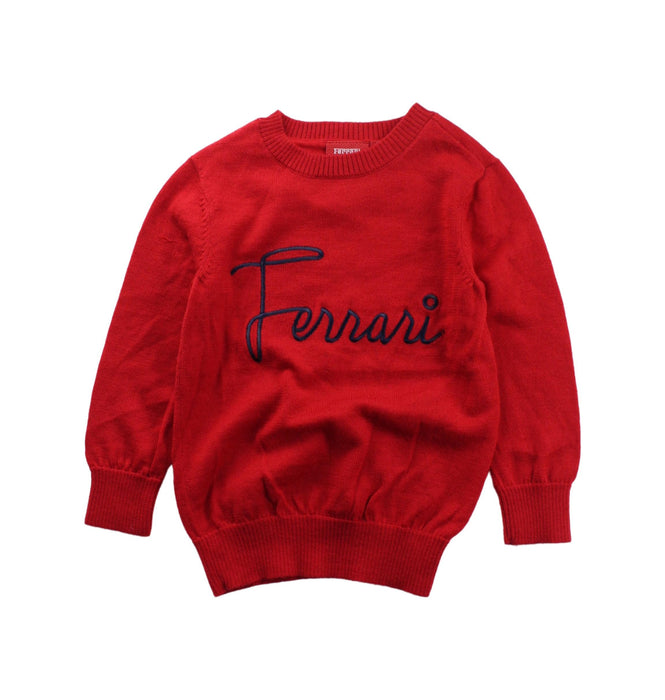 A Red Knit Sweaters from Ferrari in size 2T for boy. (Front View)
