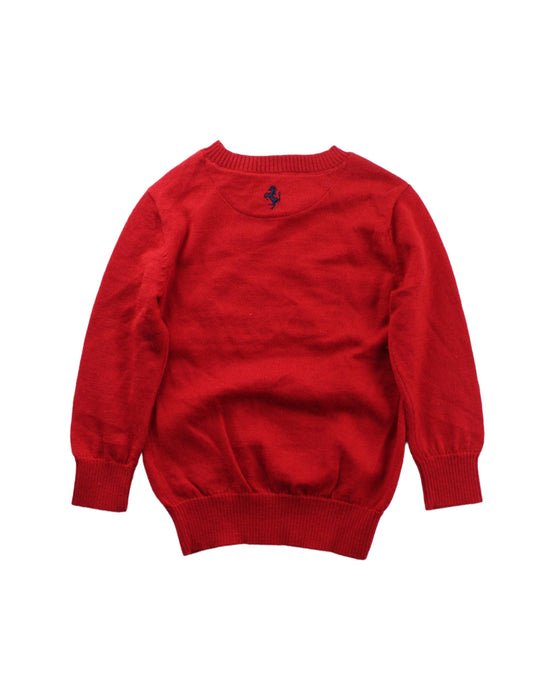 A Red Knit Sweaters from Ferrari in size 2T for boy. (Back View)
