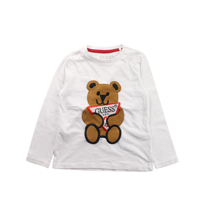 A White Long Sleeve T Shirts from Guess in size 3T for boy. (Front View)
