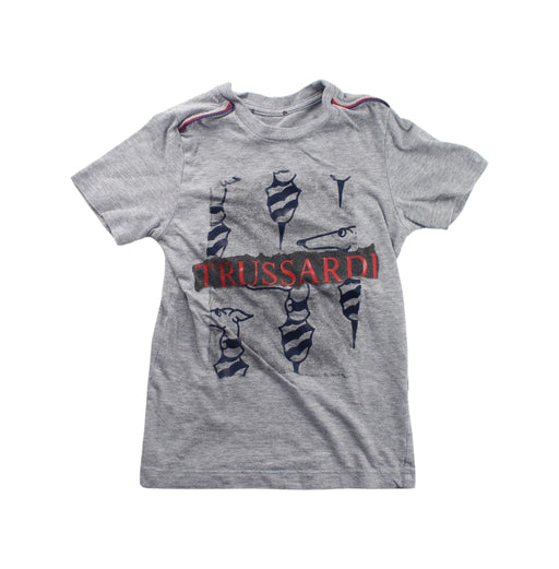 A Grey Short Sleeve T Shirts from Trussardi in size 4T for boy. (Front View)
