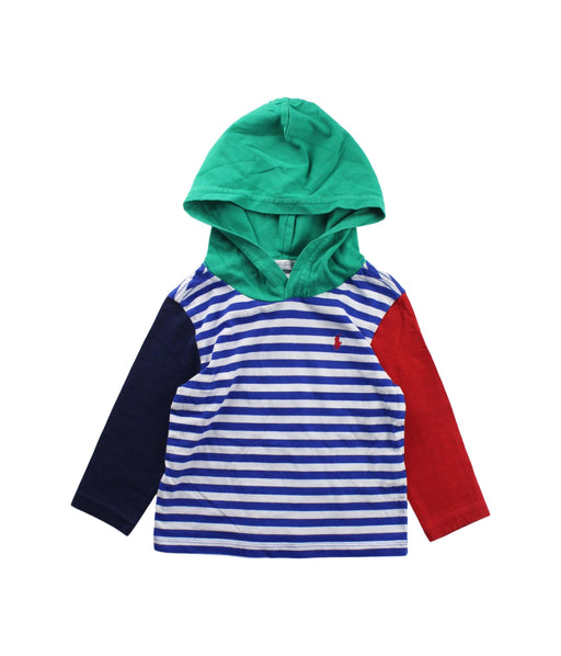 A Blue Hooded Sweatshirts from Ralph Lauren in size 2T for boy. (Front View)