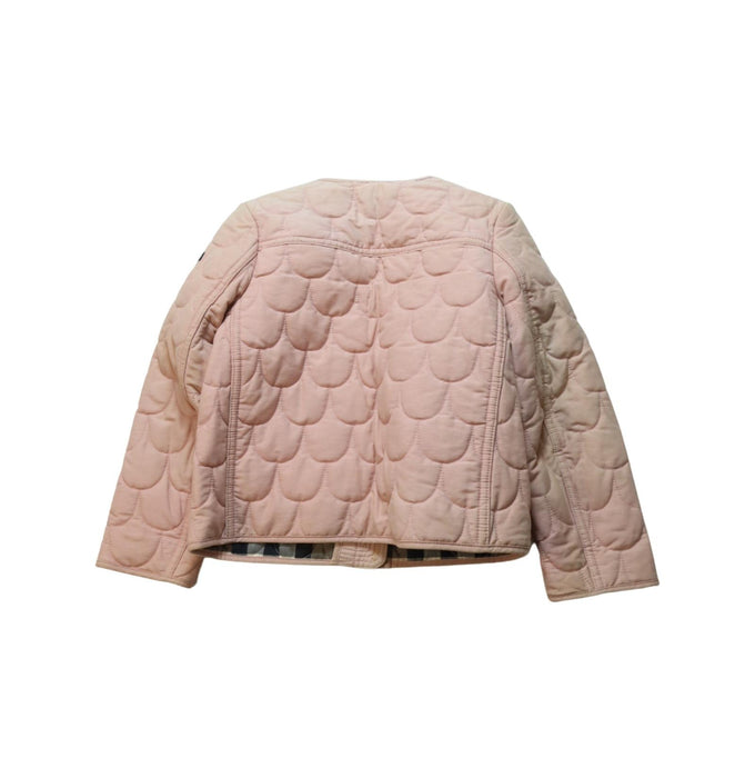 A Pink Puffer/Quilted Jackets from Burberry in size 4T for girl. (Back View)
