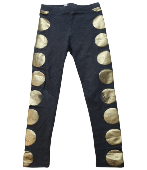 A Gold Leggings from Crewcuts in size 7Y for girl. (Front View)