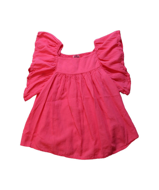 A Pink Short Sleeve Tops from Bonton in size 6T for girl. (Front View)
