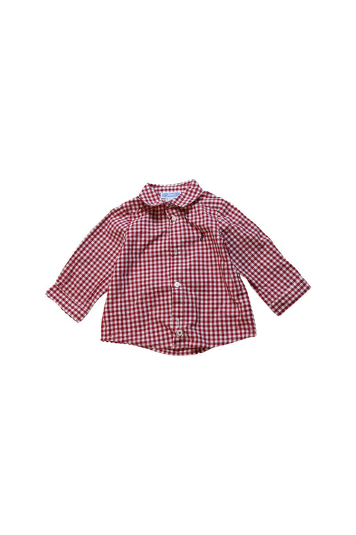 A Red Long Sleeve Shirts from Jacadi in size 3-6M for boy. (Front View)