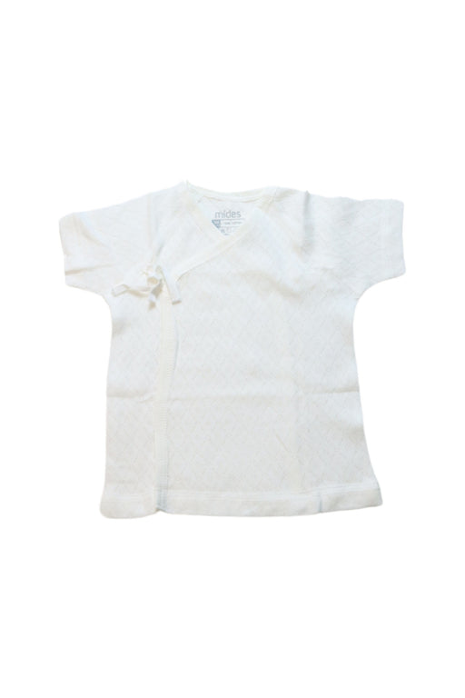 A White Short Sleeve T Shirts from Mides in size 0-3M for neutral. (Front View)
