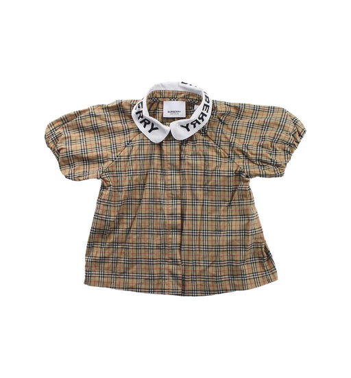 A Beige Short Sleeve Tops from Burberry in size 2T for girl. (Front View)