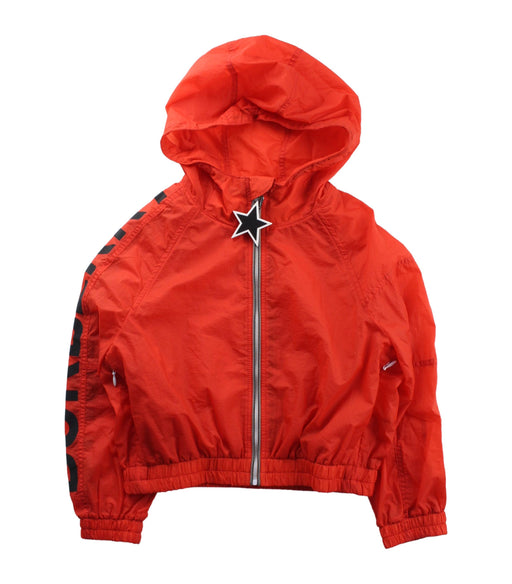 A Red Lightweight Jackets from Burberry in size 4T for girl. (Front View)