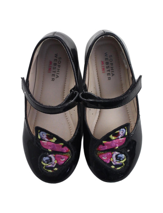 A Black Flats from Sophia Webster in size 4T for girl. (Back View)