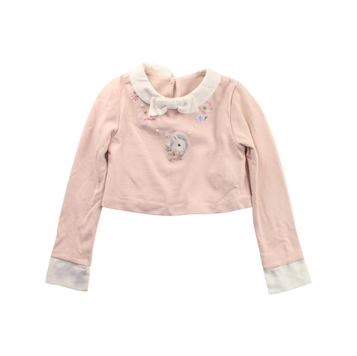 A Pink Long Sleeve Tops from Lapin House in size 2T for girl. (Front View)