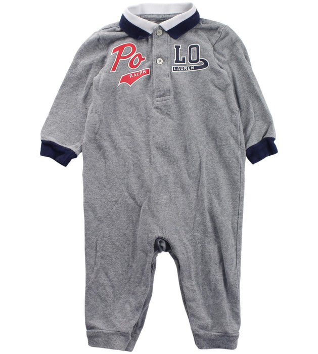 A Grey Long Sleeve Jumpsuits from Ralph Lauren in size 6-12M for boy. (Front View)