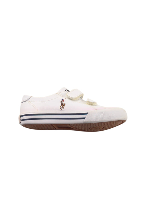 A White Sneakers from Polo Ralph Lauren in size 3T for boy. (Front View)