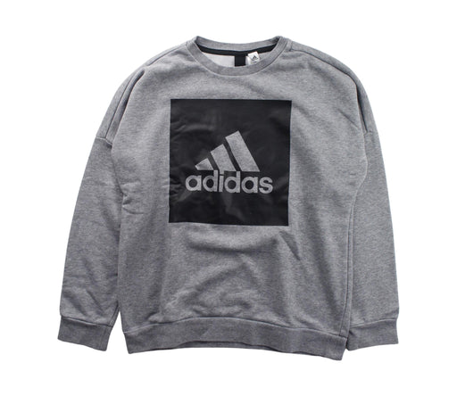A Grey Crewneck Sweatshirts from Adidas in size 10Y for boy. (Front View)