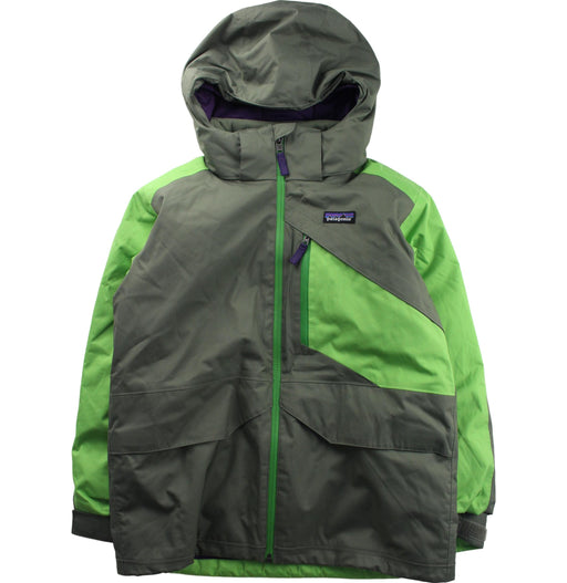 A Green Lightweight Jackets from Patagonia in size 10Y for boy. (Front View)