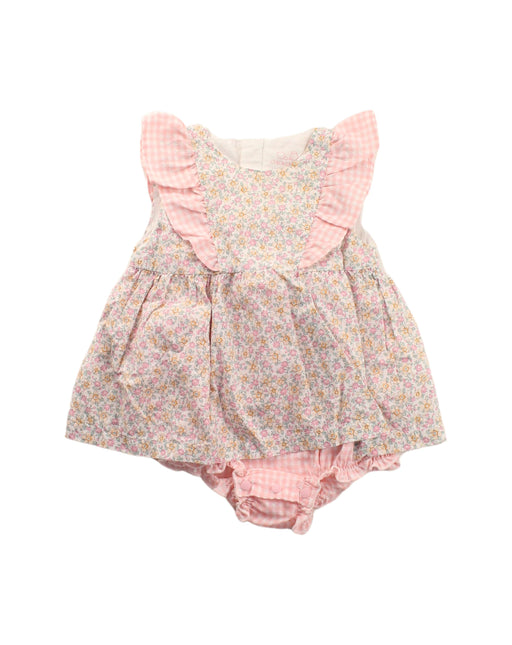 A Pink Short Sleeve Bodysuits from Chickeeduck in size 6-12M for girl. (Front View)
