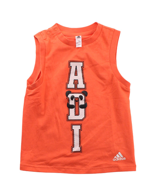 A Orange Sleeveless T Shirts from Adidas in size 3T for boy. (Front View)