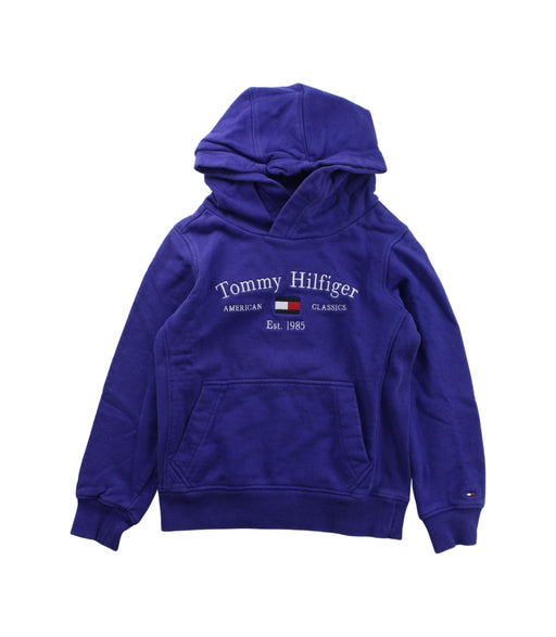 A Blue Hooded Sweatshirts from Tommy Hilfiger in size 6T for boy. (Front View)