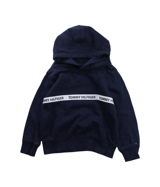 A Blue Hooded Sweatshirts from Tommy Hilfiger in size 4T for boy. (Front View)