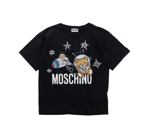 A Black Short Sleeve T Shirts from Moschino in size 8Y for boy. (Front View)