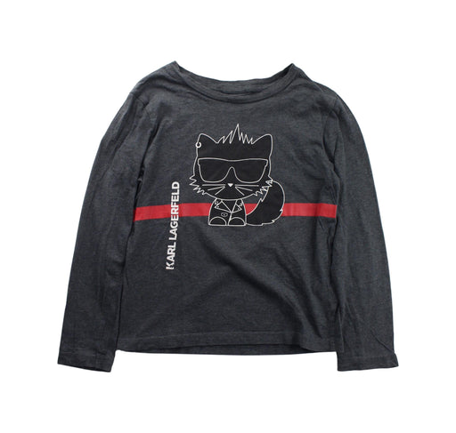 A Grey Long Sleeve T Shirts from Karl Lagerfeld in size 8Y for boy. (Front View)