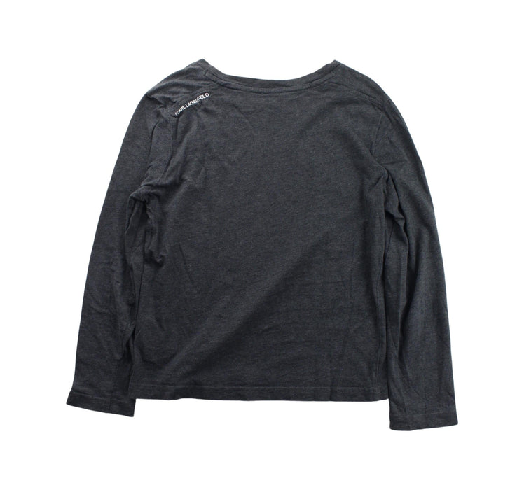 A Grey Long Sleeve T Shirts from Karl Lagerfeld in size 8Y for boy. (Back View)