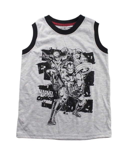 A Black Sleeveless T Shirts from Marvel in size 7Y for boy. (Front View)