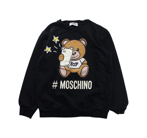 A Black Crewneck Sweatshirts from Moschino in size 10Y for boy. (Front View)