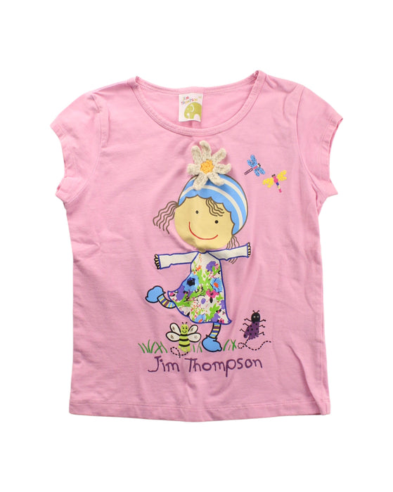 A Pink Short Sleeve T Shirts from Jim Thompson in size 3T for girl. (Front View)