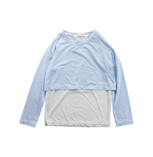 A Blue Long Sleeve T Shirts from Moody Tiger in size 4T for neutral. (Front View)