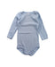A Blue Long Sleeve Bodysuits from Petit Bateau in size 6-12M for boy. (Front View)