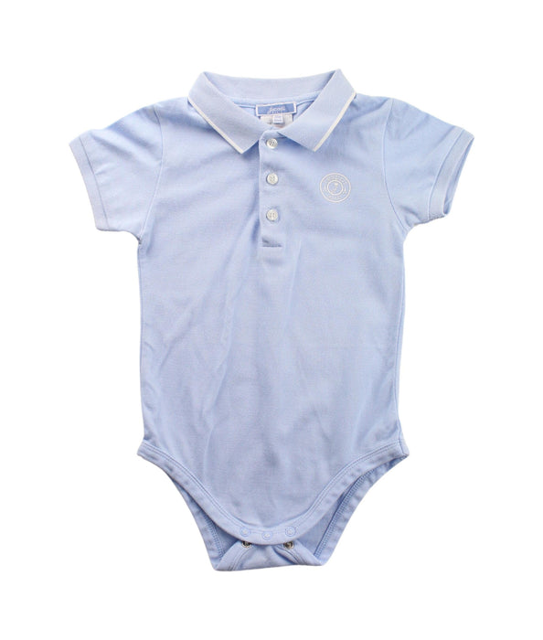 A Blue Short Sleeve Bodysuits from Jacadi in size 3T for boy. (Front View)