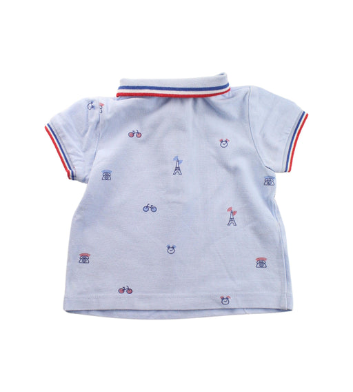 A White Short Sleeve Polos from Jacadi in size 3-6M for boy. (Back View)