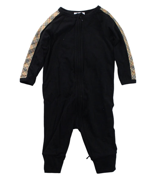 A Black Long Sleeve Jumpsuits from Burberry in size 6-12M for boy. (Front View)