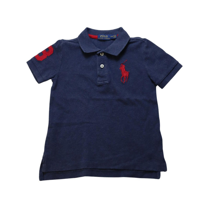 A Navy Short Sleeve Polos from Polo Ralph Lauren in size 4T for boy. (Front View)