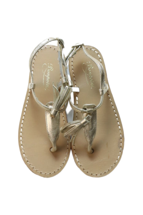 A Gold Sandals from Bonpoint in size 5T for girl. (Back View)