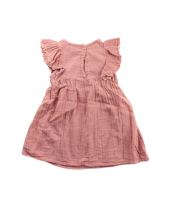 A Pink Short Sleeve Dresses from Cyrillus in size 6-12M for girl. (Back View)