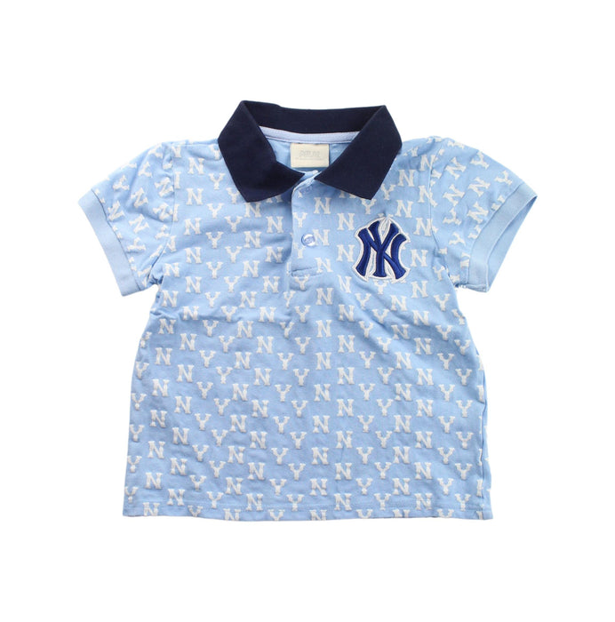 A Blue Short Sleeve Polos from MLB in size 4T for boy. (Front View)