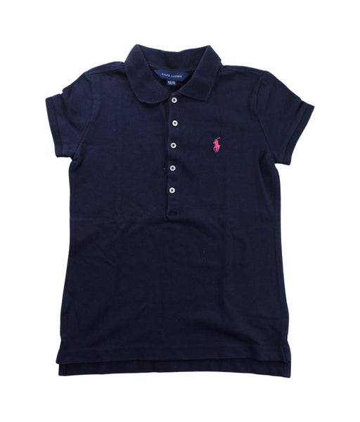 A Blue Short Sleeve Polos from Ralph Lauren in size 8Y for girl. (Front View)