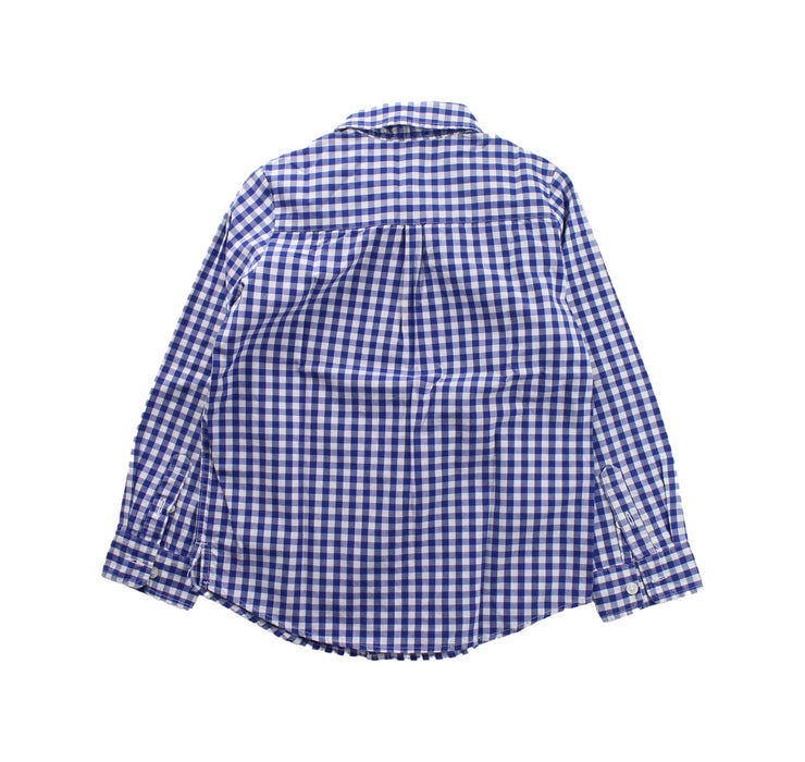 A Blue Long Sleeve Shirts from Jacadi in size 6T for boy. (Back View)