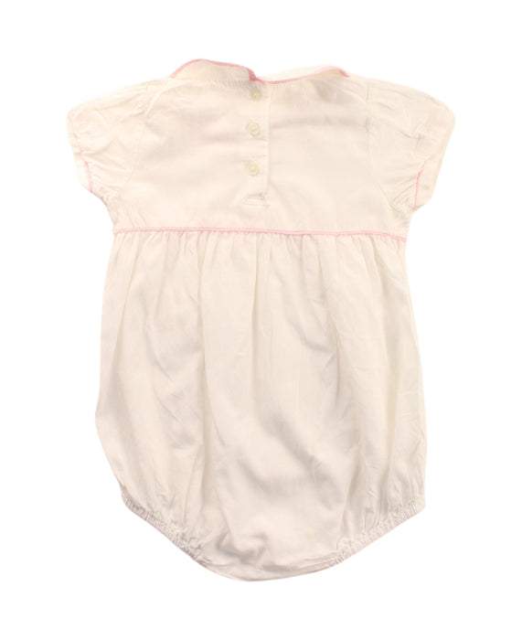 A White Short Sleeve Bodysuits from Happy Prince in size 12-18M for girl. (Back View)