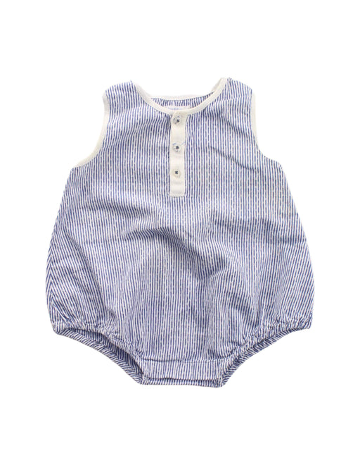 A Blue Sleeveless Bodysuits from Bout'Chou in size 3-6M for girl. (Front View)