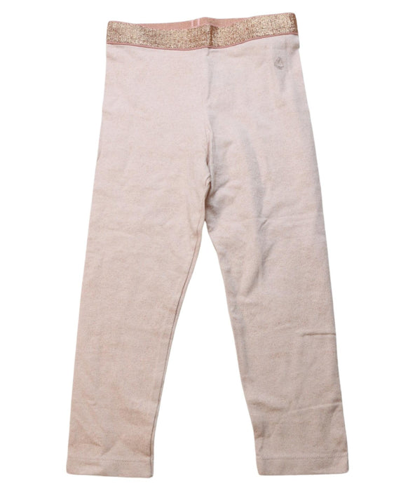 A Pink Leggings from Petit Bateau in size 8Y for girl. (Front View)