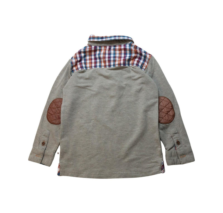 A Multicolour Long Sleeve Polos from Deux par Deux in size 5T for boy. (Back View)