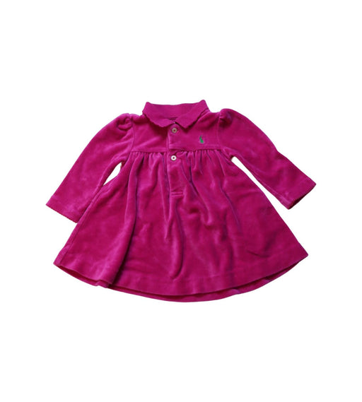 A Pink Long Sleeve Dresses from Ralph Lauren in size 0-3M for girl. (Front View)