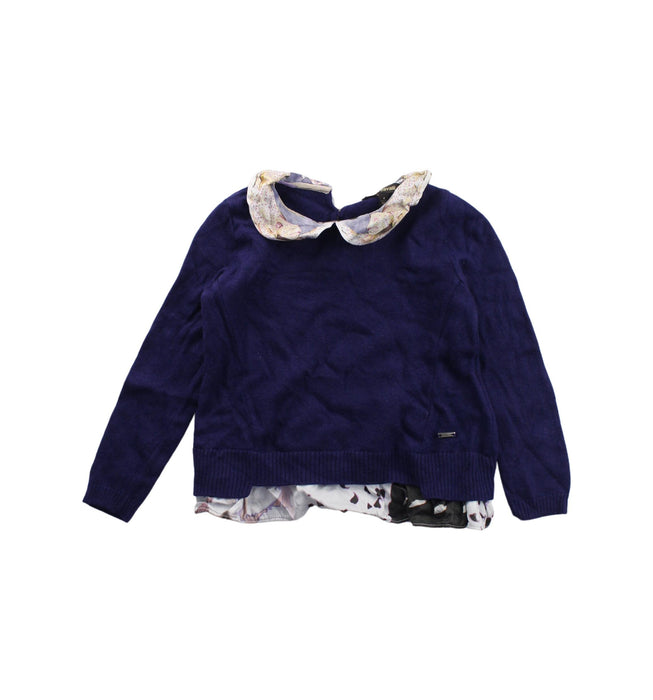 A Blue Long Sleeve Tops from Roberto Cavalli in size 4T for girl. (Front View)