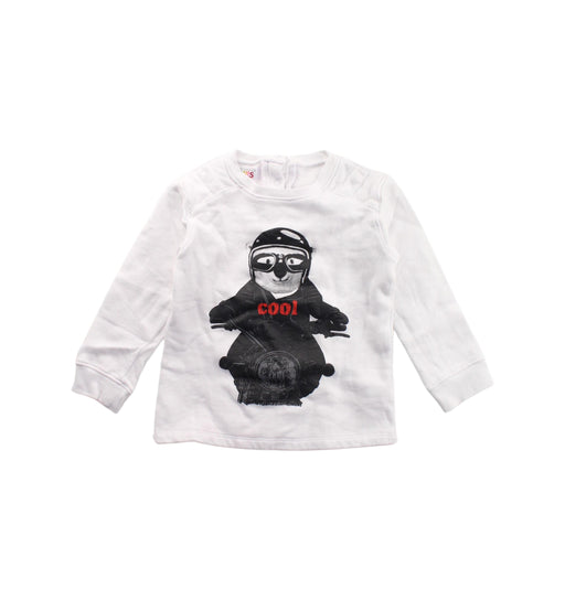 A White Crewneck Sweatshirts from La Compagnie des Petits in size 4T for boy. (Front View)