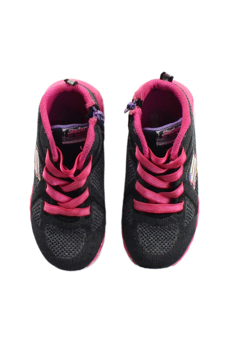 A Black Sneakers from Skechers in size 3T for girl. (Back View)